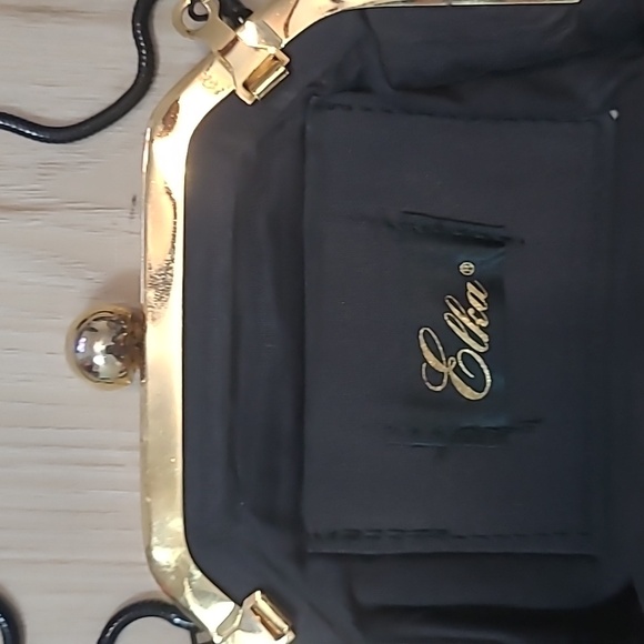 Elka Elegant Black Sequin Evening Bag Clutch - Picture 3 of 9